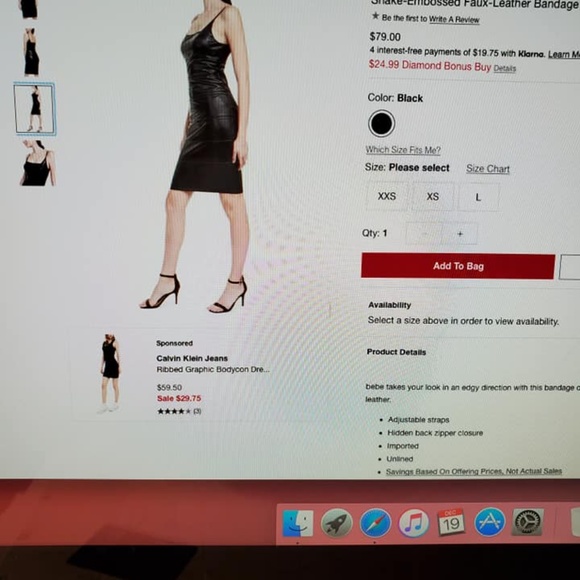 Snake Embossed Faux-Leather Bandage Dress. - Picture 3 of 6